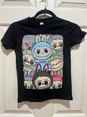 LABUBU Style - Black Graphic Character Tee Size Youth Small
